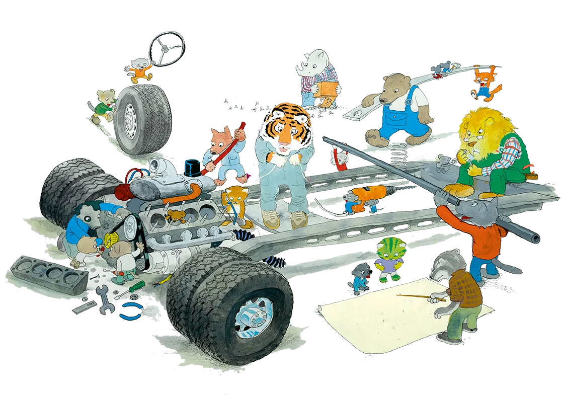 Der Bus wird gebaut