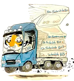 Kleiner Truck mit Tiger